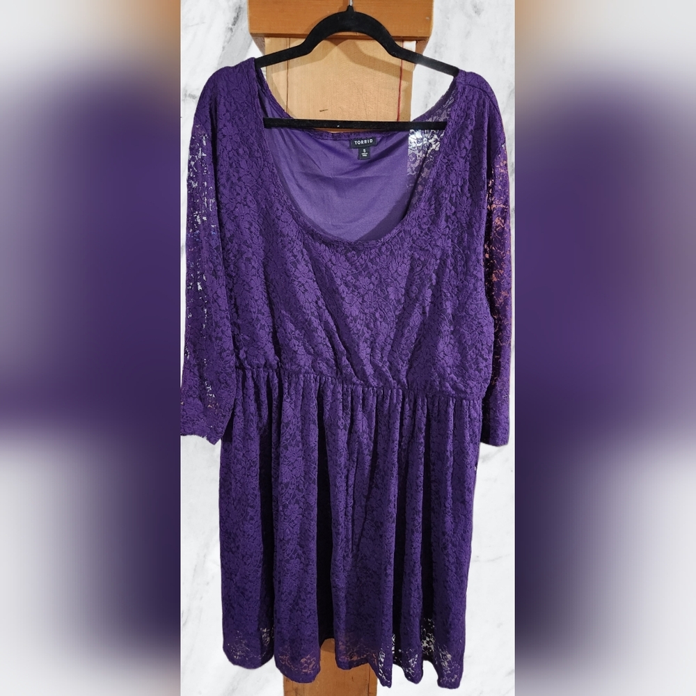Torrid Size 5 Purple Lace Dress